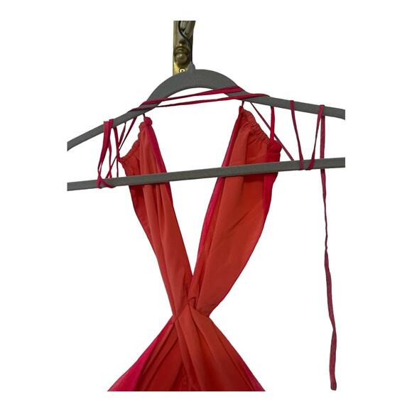 NBD Strappy Maxi Dress Halter Neck Open Back Formal Party Gala Prom Abstract S - Picture 7 of 13